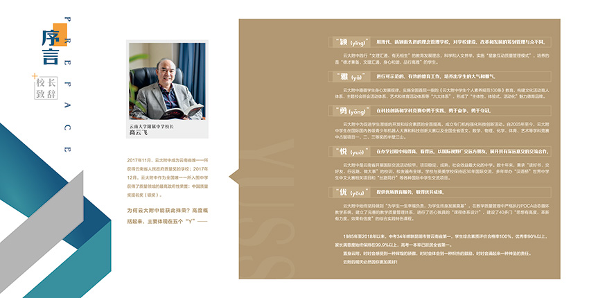 昆明奎門廣告為云大附中提供畫冊策劃設計制作服務